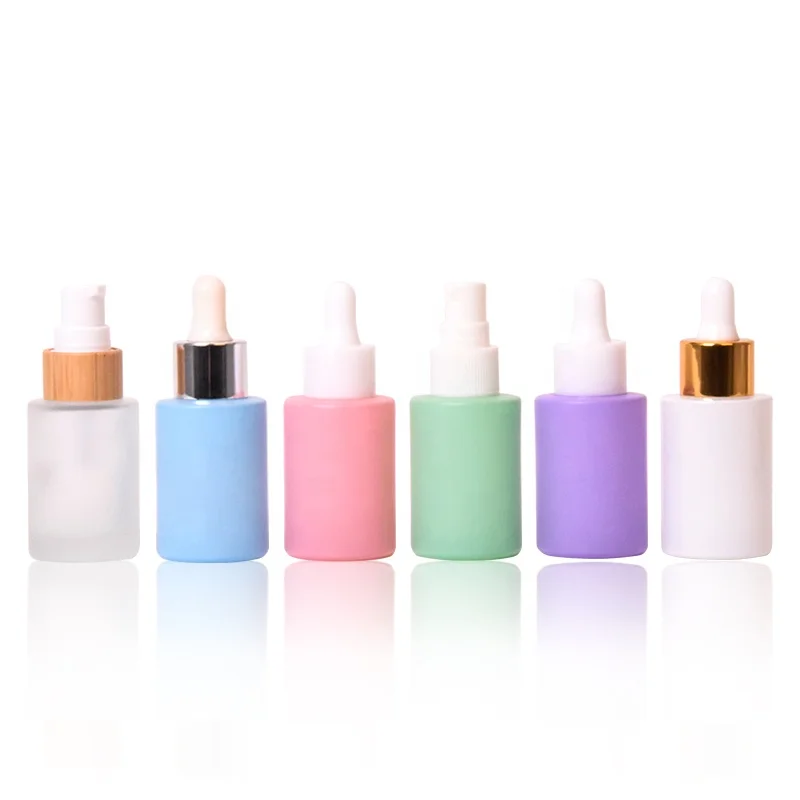 Custom Logo Color Clear Blue Skin Care Serum Essential Oil 5ml 10ml 15ml 30ml 50ml 1oz Glass Dropper Bottle With Packaging Box