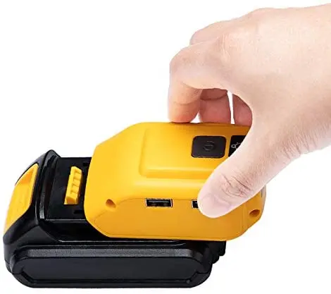DCB090 двойной USB светодиодный преобразователь света зарядное устройство для DEWALT 20 в литий-ионный аккумулятор конвертер с зарядным устройством адаптер