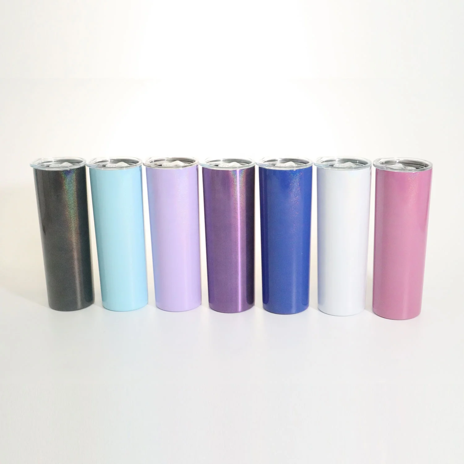 
20oz Rainbow paint Vacuum Insulated 304 double walled Skinny Glitter sublimation blanks coffee stainless steel skinny tumbler 