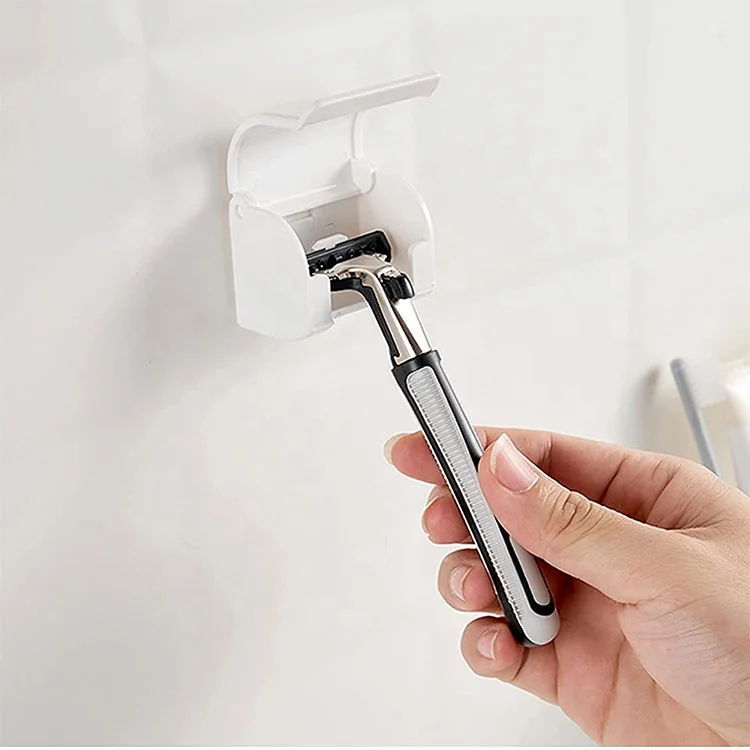 OEM/ODM Strong Viscosity ABS Self-Adhesive Shower Bathroom Hanger Men Women Shaver and Razor Holder for Bath and Washroom Use
