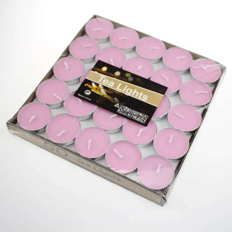 Factory Direct Sale Aromatherapy Tea Candle Smokeless Wedding Birthday Vegetable Wax Tealight Candles multi color