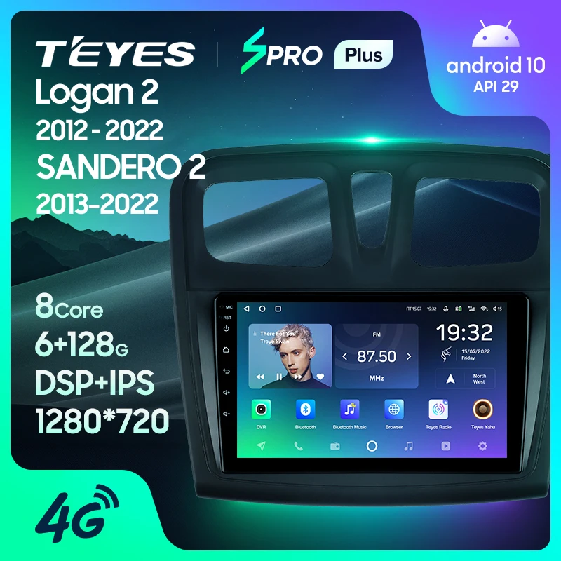 TEYES SPRO PLUS Car DVD Player For Renault Logan 2 2012 - 2022 Sandero 2 2013 - 2022 9 Inch GPS Navigation DSP Car DVD Player