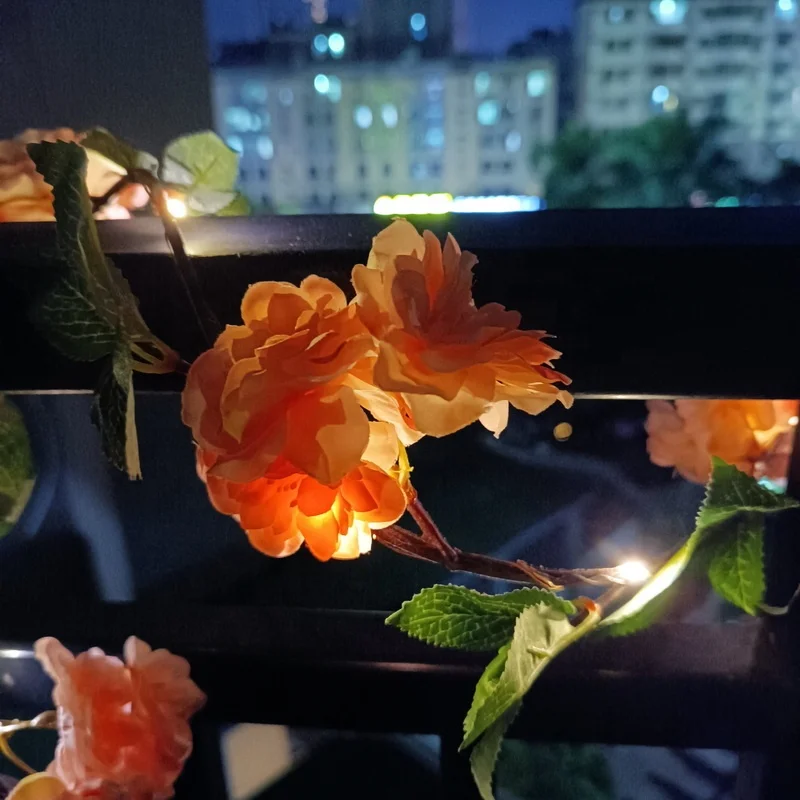 Energy Related Products Landscape Garden Decorative Outdoor Solar Lights For Xmas Solar Artificial Flower Vine Led String Light