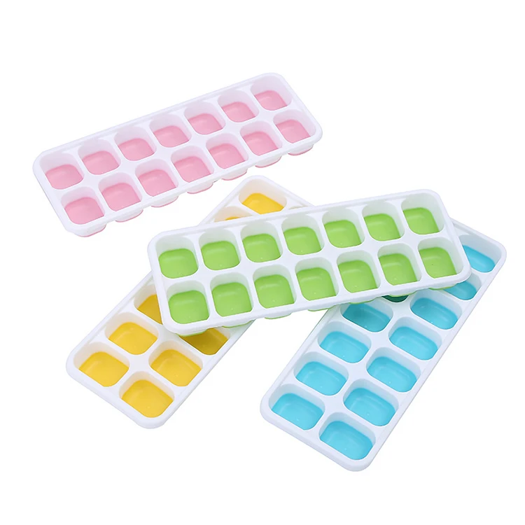 Easy Release Creative Ice Maker Mold BPA free 14 holes silicone ice cube tray with removable lid