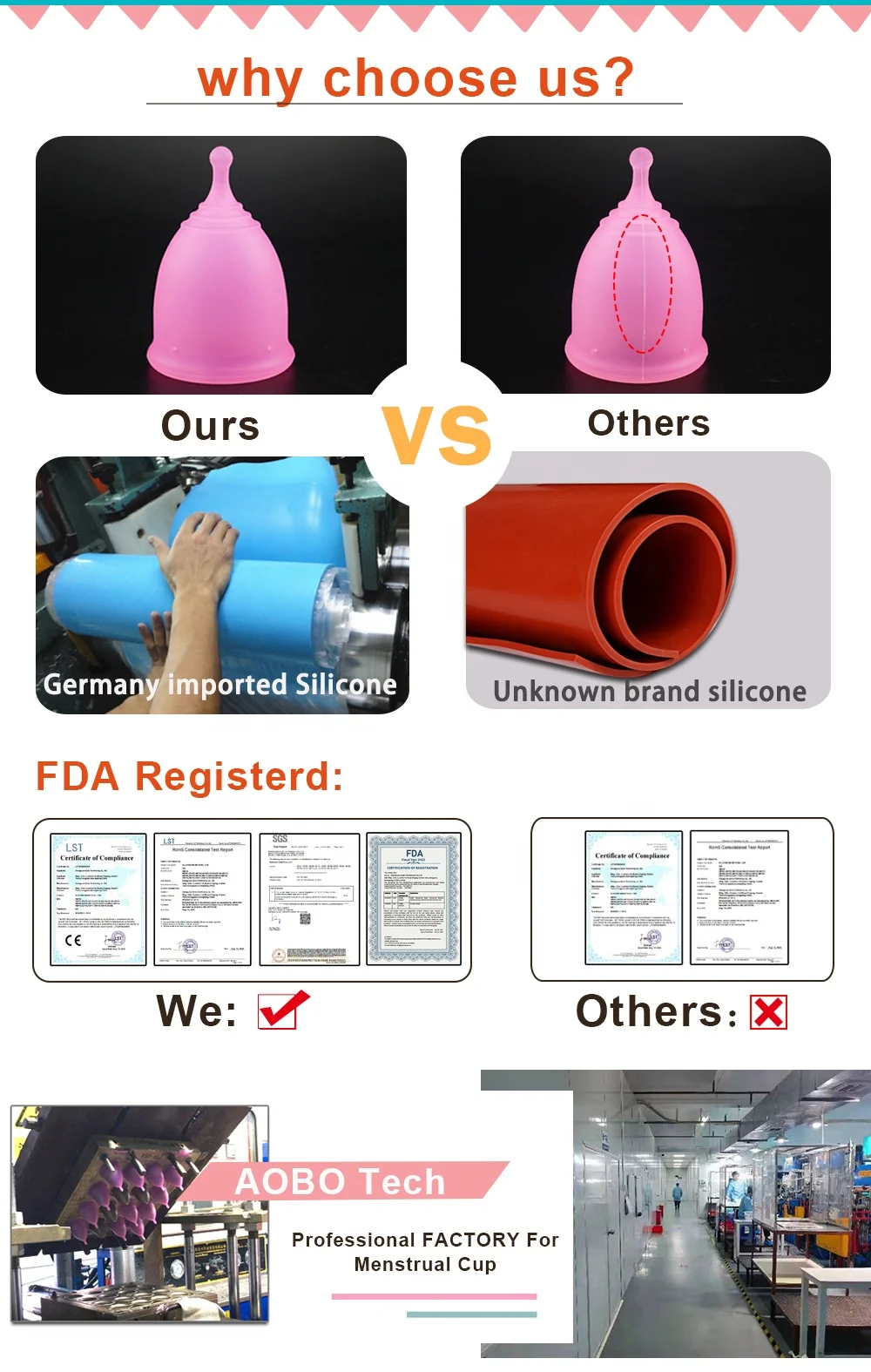 Wholesale Custom Reusable Lady Period Cup 100% Medical Silicone Menstruation Copa Menstrual Cups