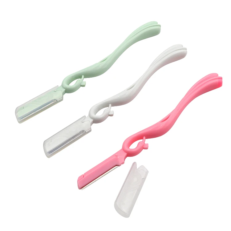 Beauty twin eyebrow blades disposable safety trimmer razor