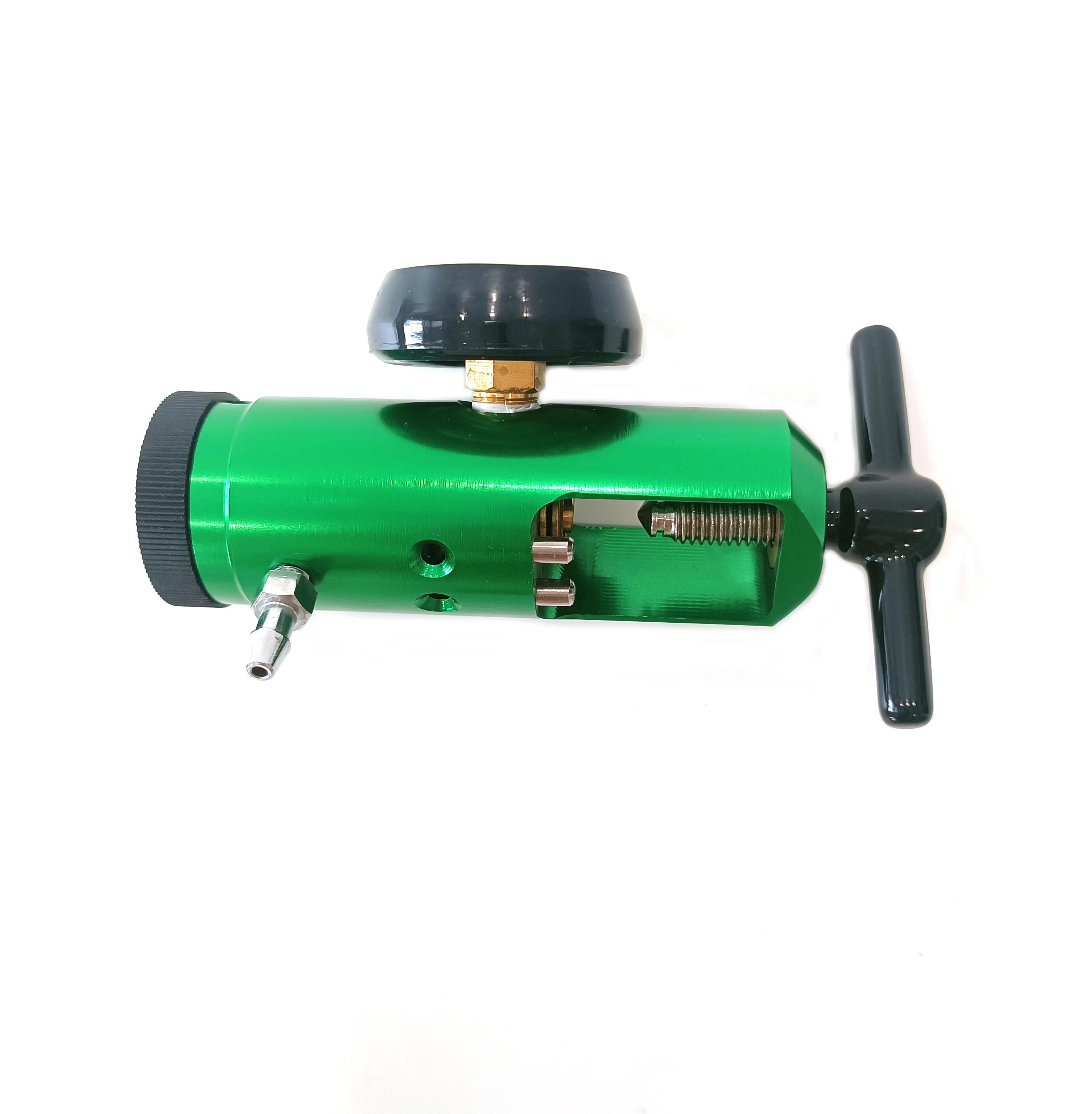 CGA870 Oxygen Flow Control Regulator Pin Index Click Style High Pressure Gas Reducer With Black T Hand