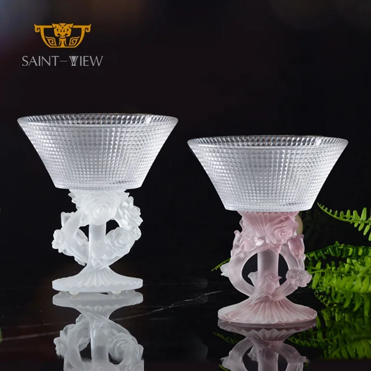 Flower Theme Wedding Decorative Crystal Chocolate Flower Bowl Candy Sugar Dessert Display Jars