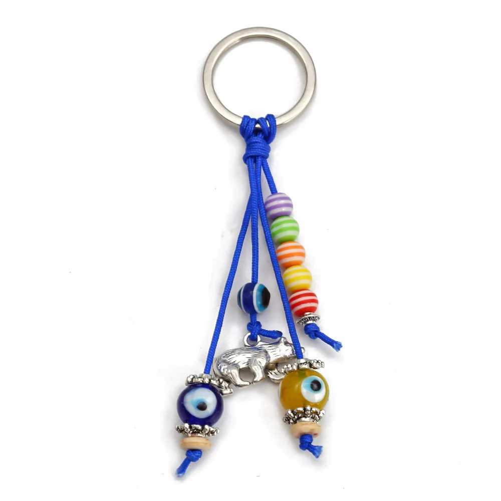 2021 New Turkish evil eyes blue eye handbag purse car pendant keyring key ring chain keychain
