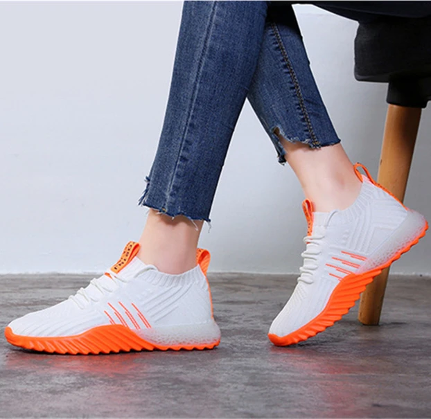 
LFZ-305 2021 Ladies Autumn Shoes Woven Fabric Mesh Fabric Wholesale Manufacturer Fashion Sneakers Women Sport Shoes 