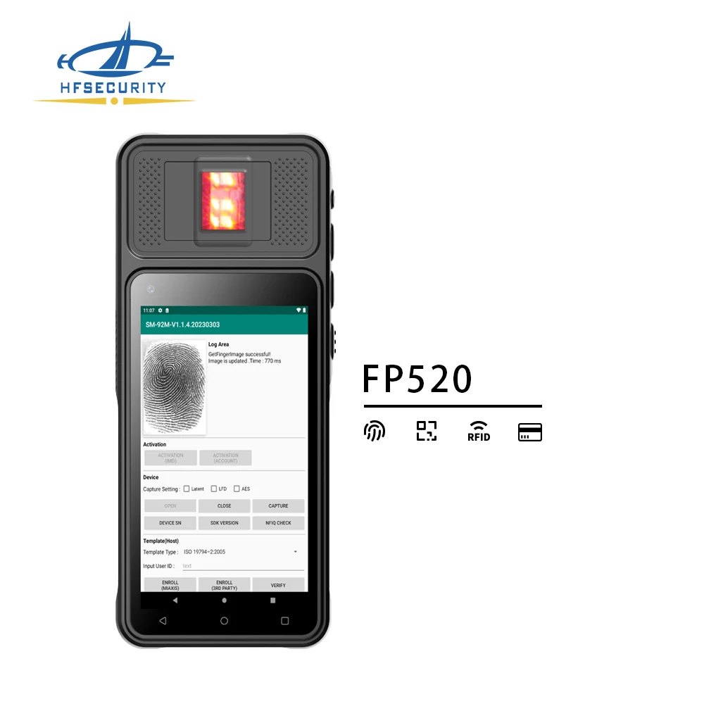 HFSecurity FP520 Android 4G 3G Industrial Tablet PC Manufacturers Tuya Time and Attendance Terminal for Government