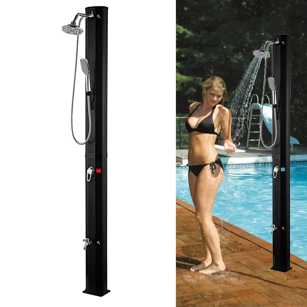 40L Large-Capacity Shower Column Round Aluminum Outdoor Portable Poolside Shower Room For Swimming Pools And Gardens