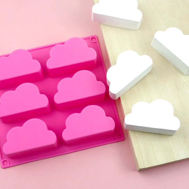 7058 ready to ship 6 hole cloud shape silicone cake mold candle molds soap