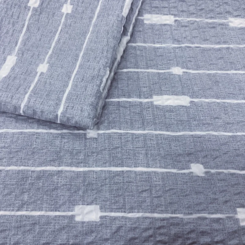 Polyester fabric with bubble Creasing effect printed new design for  big size width bed product home textile customized design