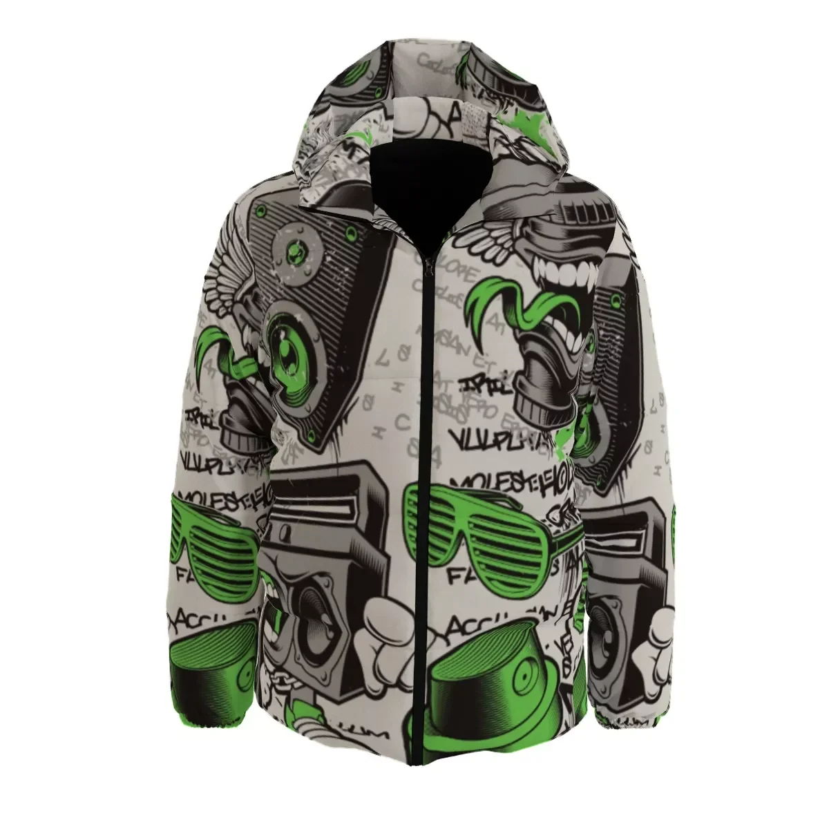 All Over Print Mens Down Jacket  Winter Jacket Customized Puffer Down Coat  Custom Down Jacket For Winter