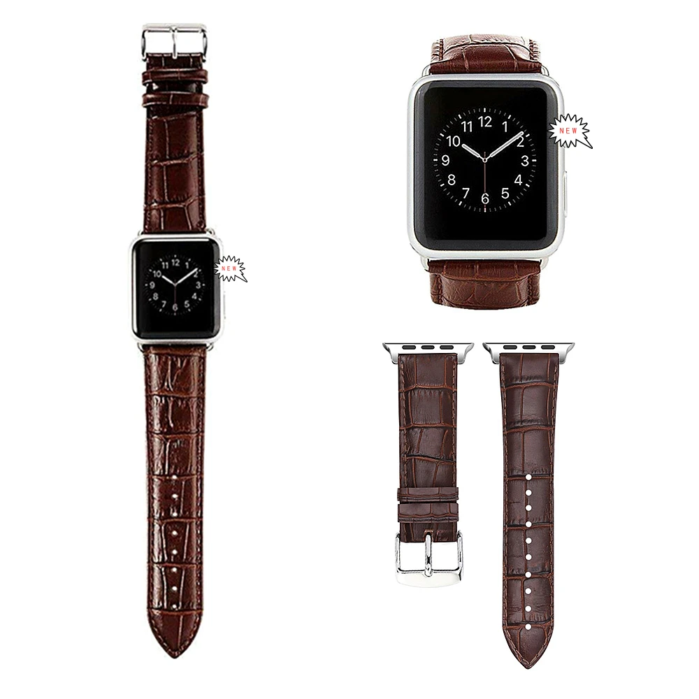  Ремешок из кожи крокодила для Apple Watch Band Series 6 SE 5 T500 W26 дизайнерский браслет iWatch 44 42 40 38 22