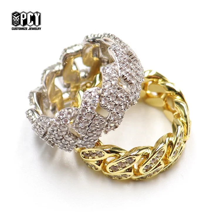 Wholesale Fashion  Brass Zirconia Filled Ring Cheap Hip Hop Ring Jewelry Zircon Diamond Men Ring For Woman Men