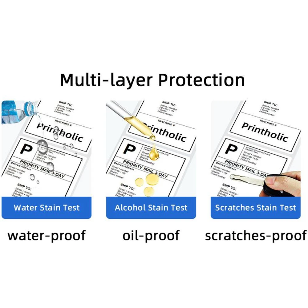 Direct Thermal Labels Self-Adhesive Address Shipping Barcode Thermal Stickers Compatible with Printer