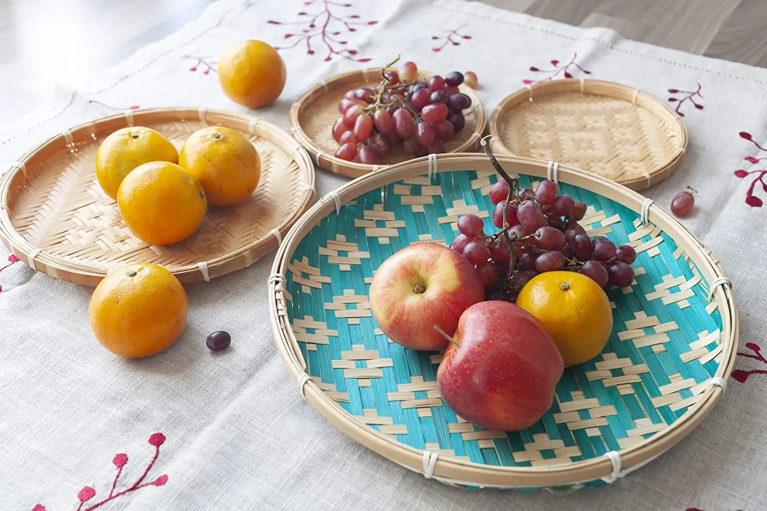 Eco Friendly Biodegradable Bamboo Storage Basket Woven Storage Basket