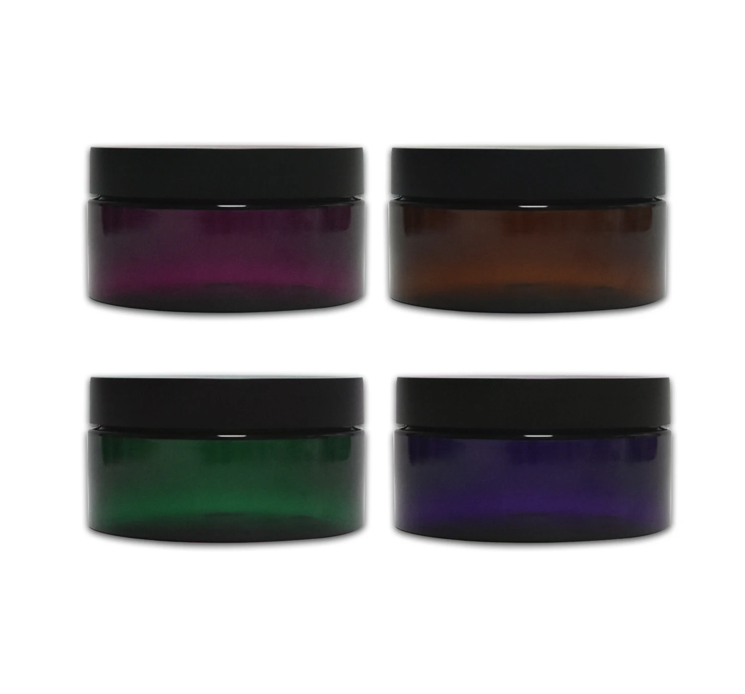 
Cosmetic Free Samples 200g Plastic Round Shape Amber Cream Jar With Lid 