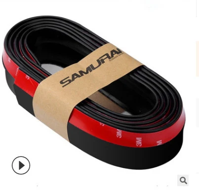 2.5m Red Black Samurai Bumper Lip Universal Rubber Skirt Front Bumper car bumper strip