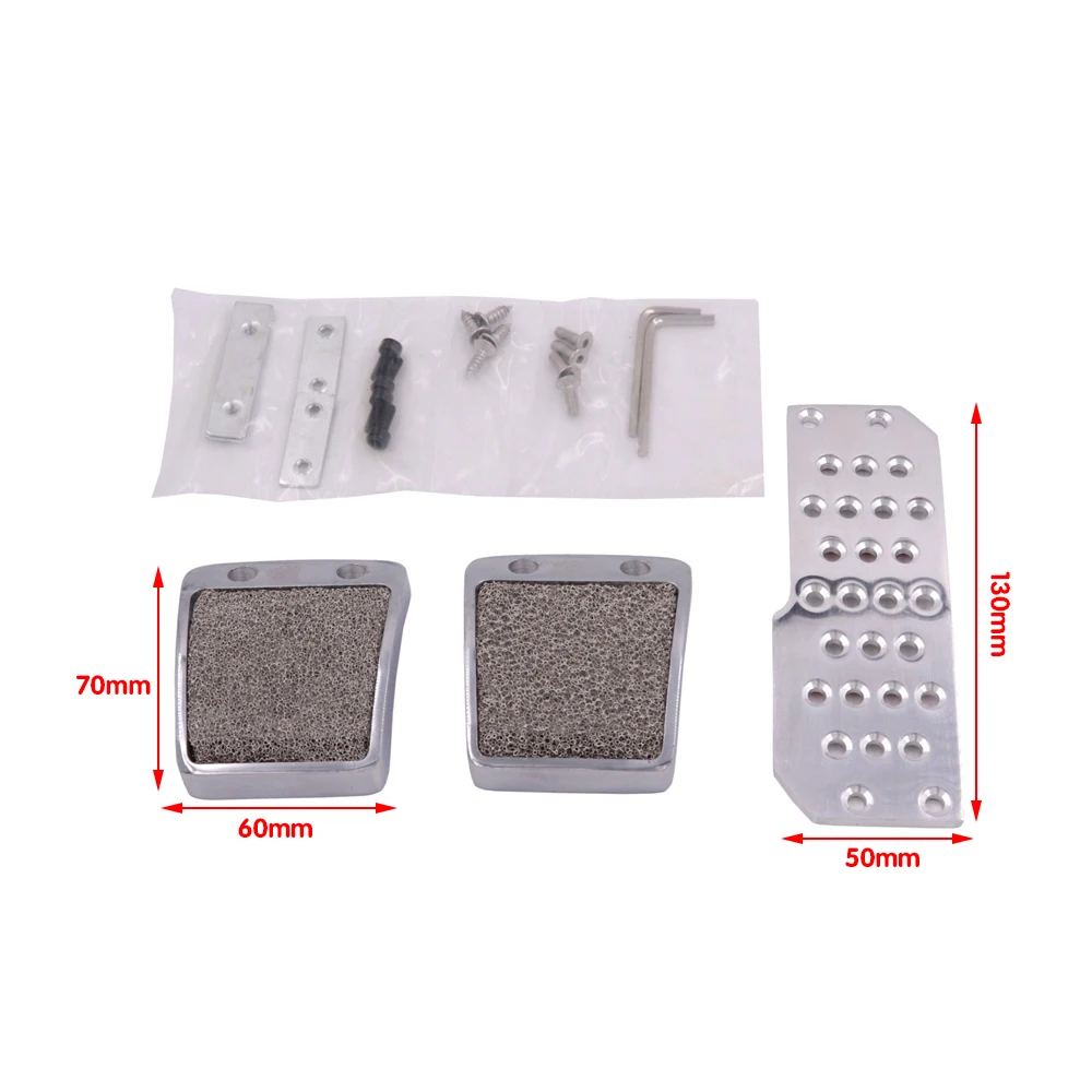 Aluminum 3pcs Clutch Brake Non-Slip Car Pedals Manual Car Foot Pedals Pad Cover For HONDA