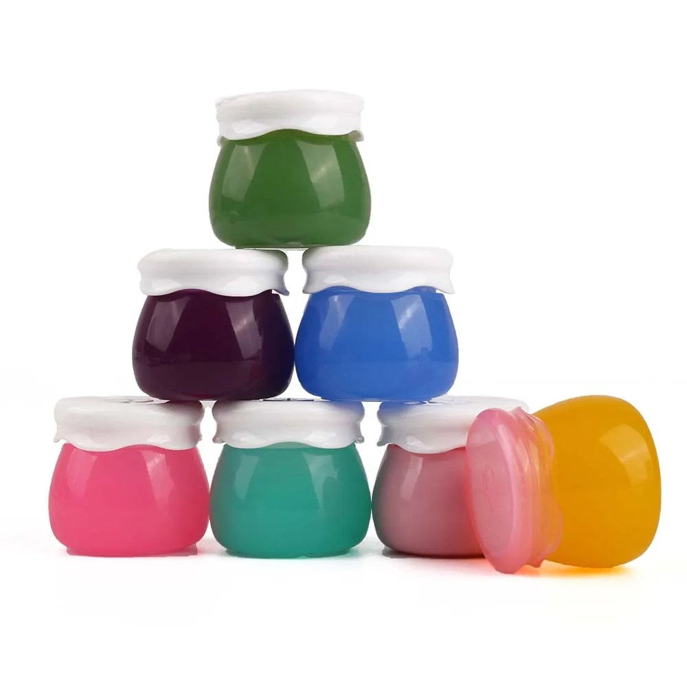Empty plastic Macaron color 10g cream jar clear honey shaped pot for lip blam Custom OEM Customized