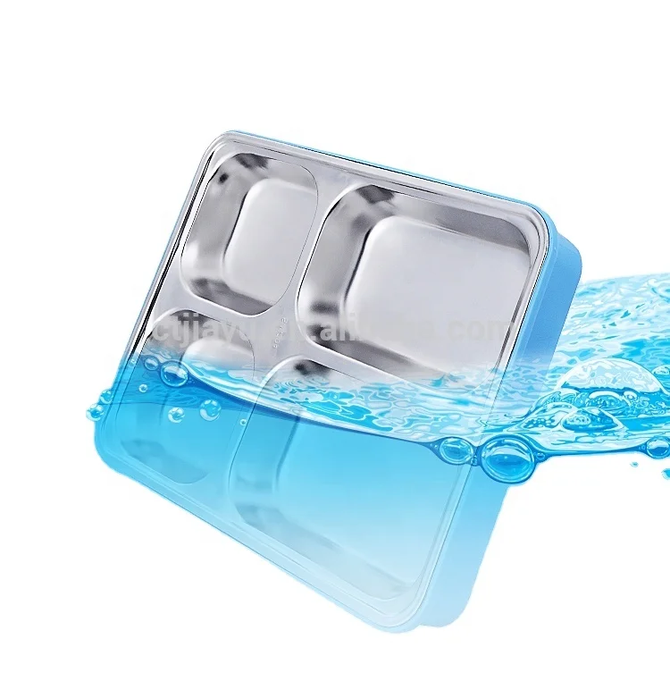 Big Size SS304 Plastic Cover 4 Compartments Lunch Box Tiffin Carrier