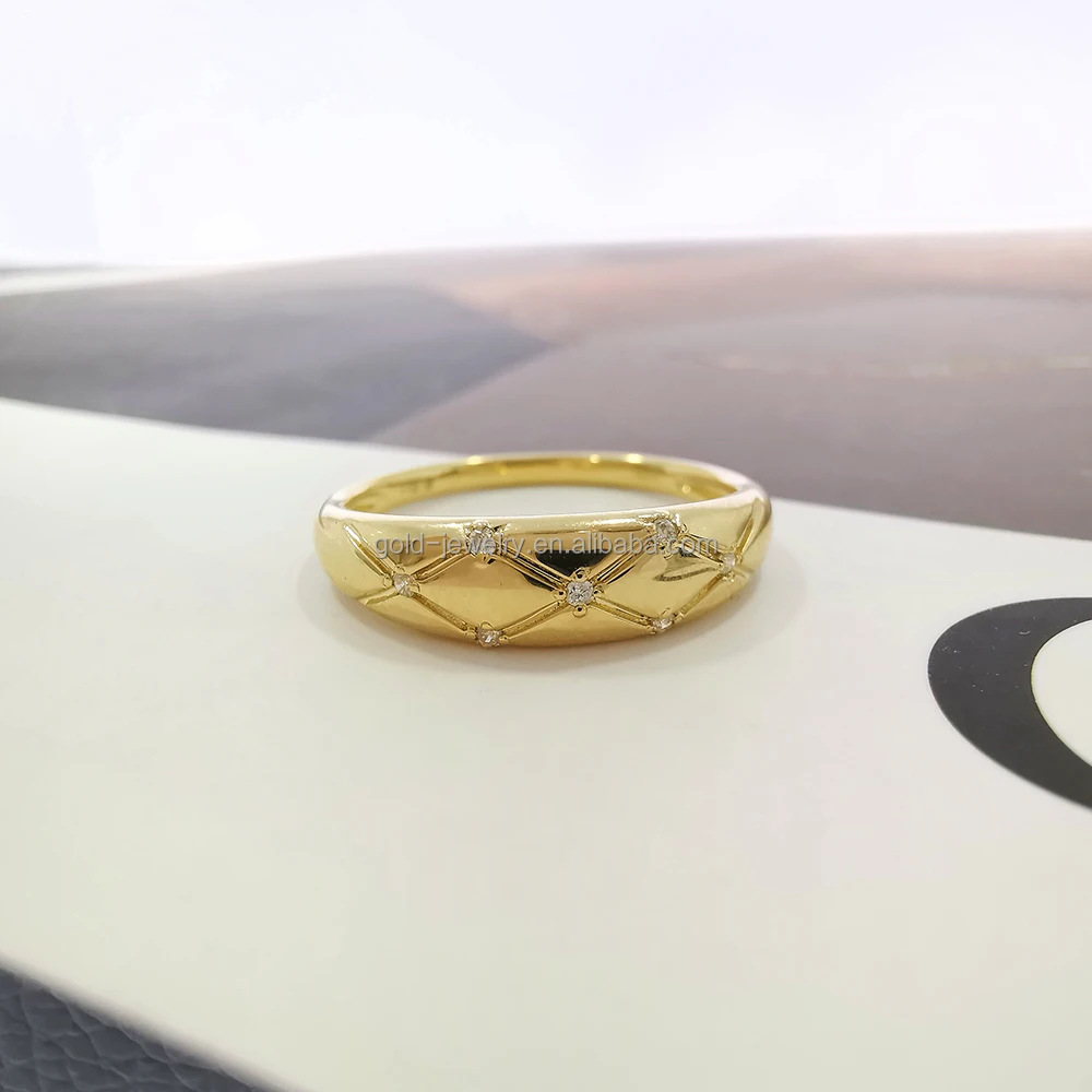 Real Gold Fine Jewelry AU585 14k Diamond Ring Women Finger Engagement Ring Gold Gift Chinese Factory 14K Gold Ring