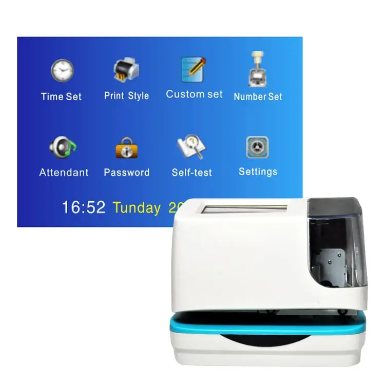 Wifi Digital touch screen electronic Bank time keeping machine Office date and time stamp machine