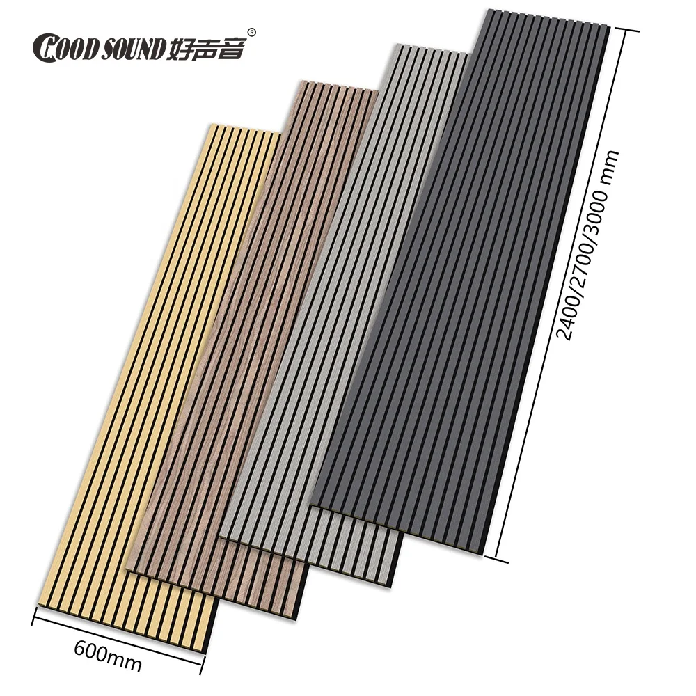 GoodSound Soundproofing Akupanel Wooden Slatted Oak Acoustic Wood Wall Akustik Panels for Interor Wall