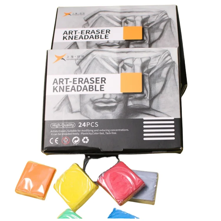 Factory Cheaper  Flexible Sketch Kneaded Rubber Custom Kneadable Eraser Drawing Art Eraser for Kids