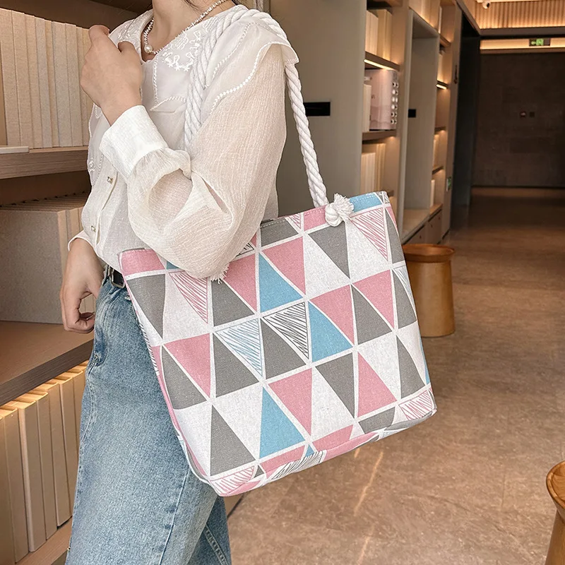 RU Wholesale Canvas Summer Beach Handbag T-Shirt Shopping Shoulder Bag fashion bag