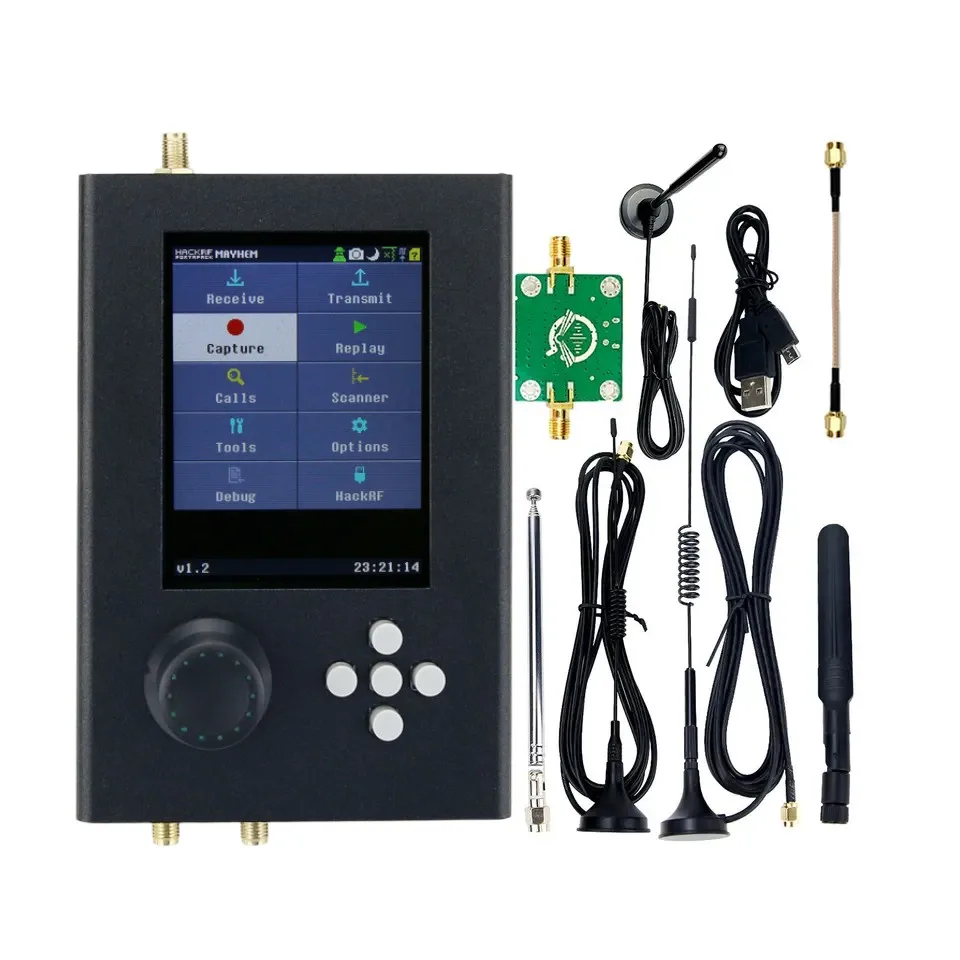 Newest Portapack H2 HackRF One R9 V1.7.0 + 5 Antennas + Data Cable 1MHz-6GHz SDR Radio Assembled