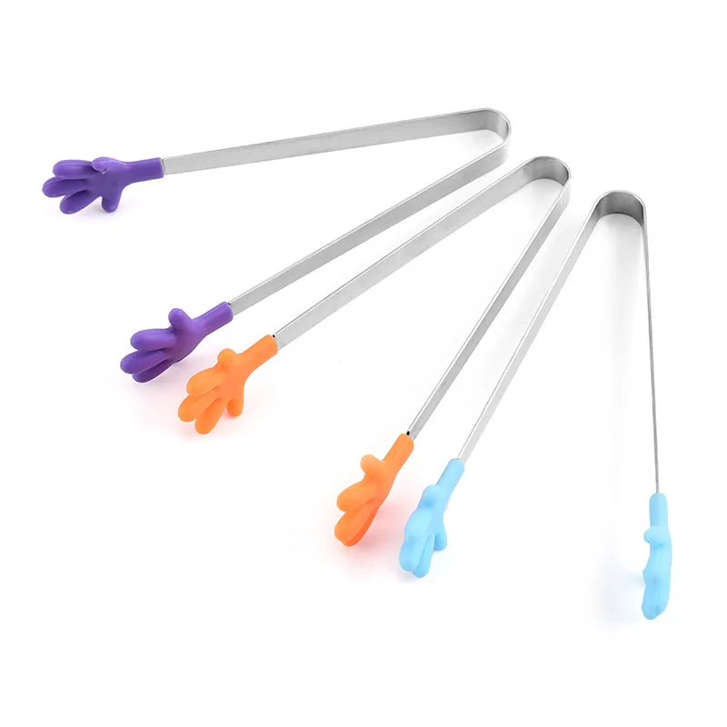 Creative Small Palm Silicone Stainless Steel Sugar Cube Food Clip