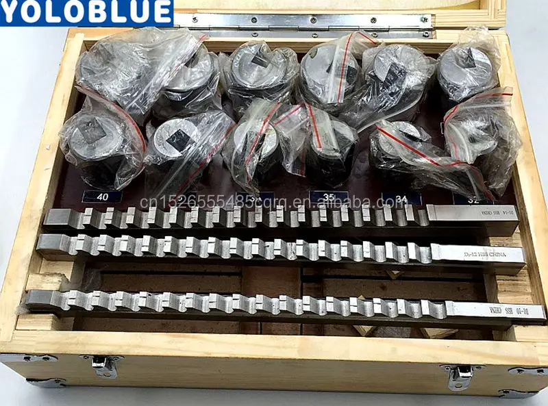 
21pcs Keyway Broach Tool Set 10mm 12mm 14mm Broaches 32-50 Bushings Shims HSS Cutting Tools for CNC Machine 