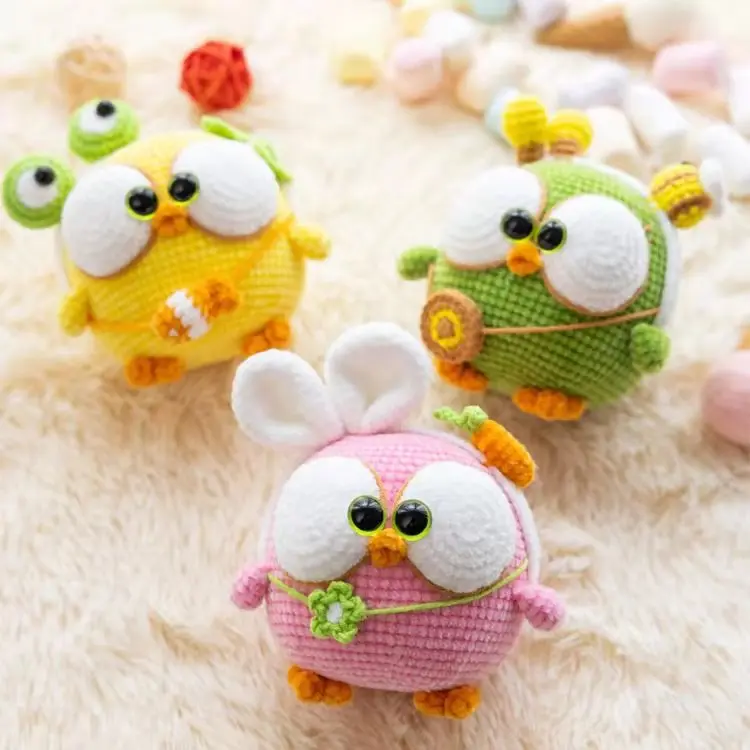 Knitted Cartoon Lovely and Cute Handmade Crochet Cats for Kids Toys