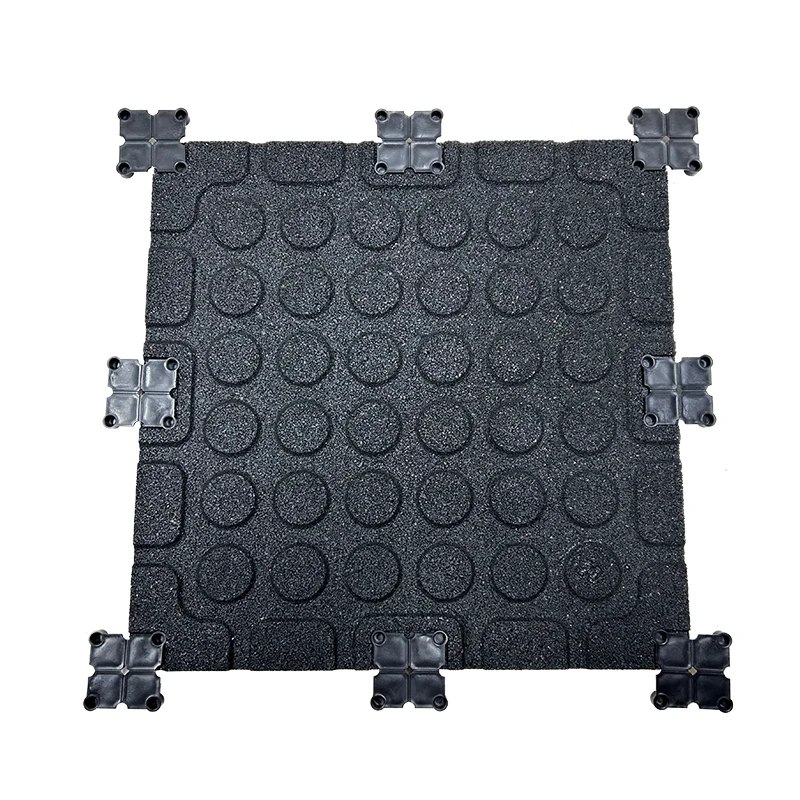 HOT! Composite Rubber Gym Flooring Bottom Back Buckle gym Tiles Install Without Glue