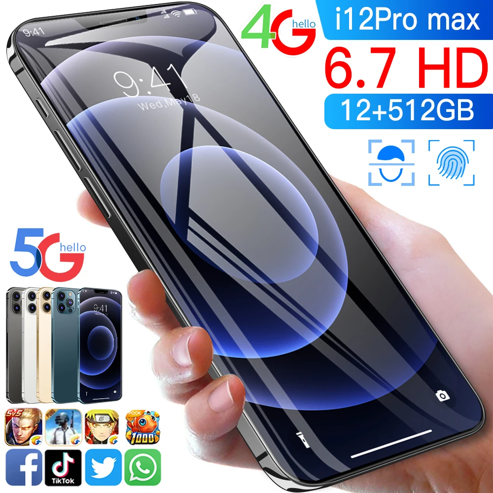  Новый i12 pro max 6 7 дюймов 5800 мач двойная sim-карта двойной режим ожидания смарт-телефонов 5g