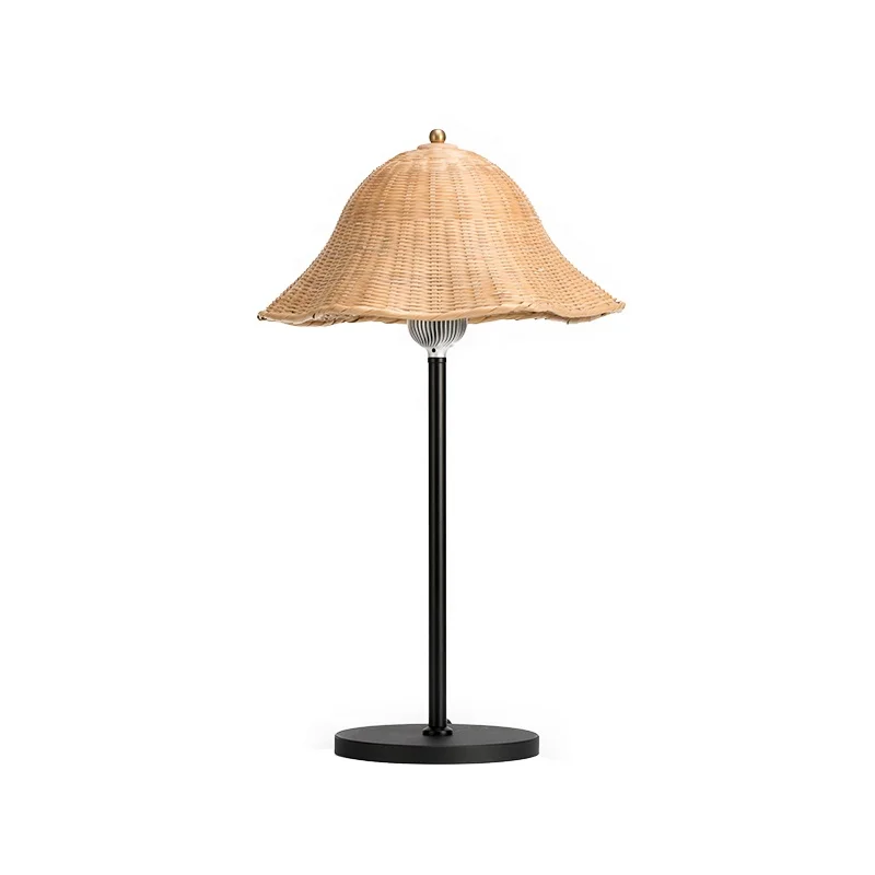 JLT-R03 home bedroom bedside handcrafted rattan table lamp 2021