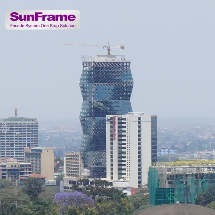 Unique Design Kenya Prism Tower Aluminum perforated facade panel aluminum curtain wall
