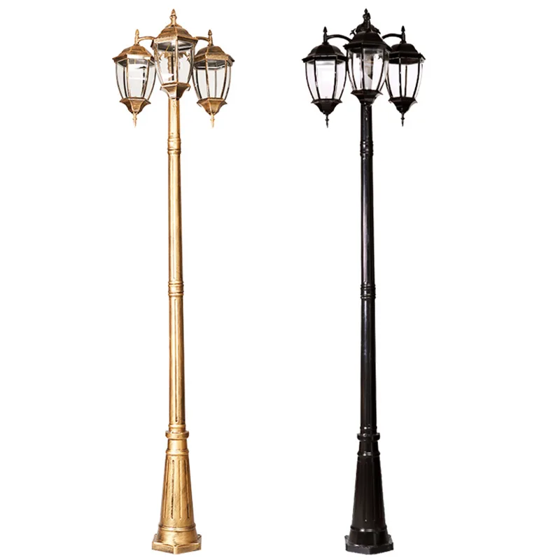 Factory Cheap Outdoor Lighting Pole Garden Landscape Lawn Waterproof Garden Lamp Post Double Arms Pole Light