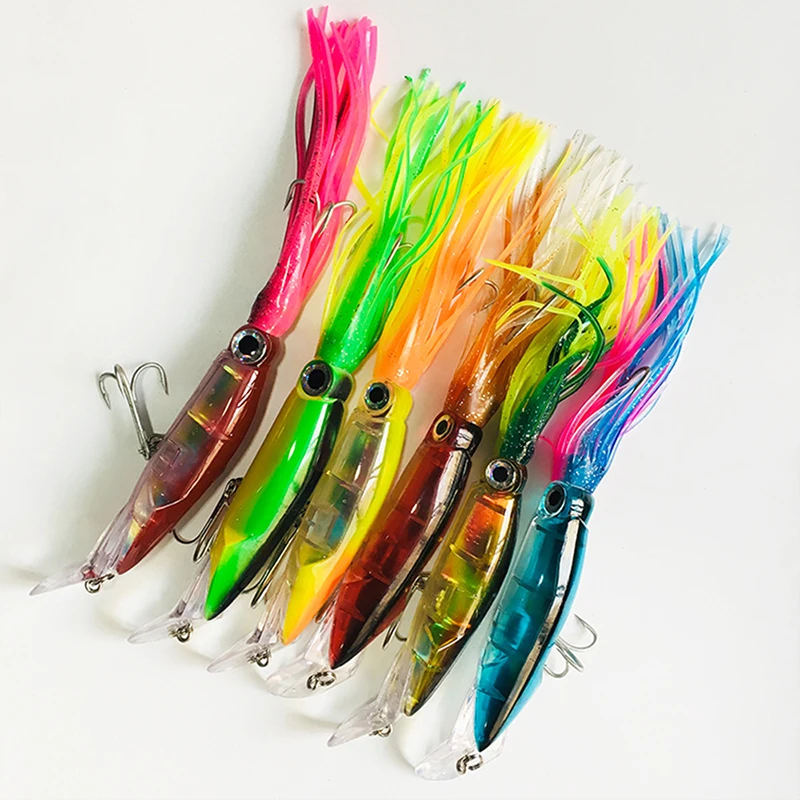 Dropshipping High Quality  Multicolored Lead Blocks Squid Hook Fishing Tackle Kit Attractive Squid Hook Fishing Tackle Kit