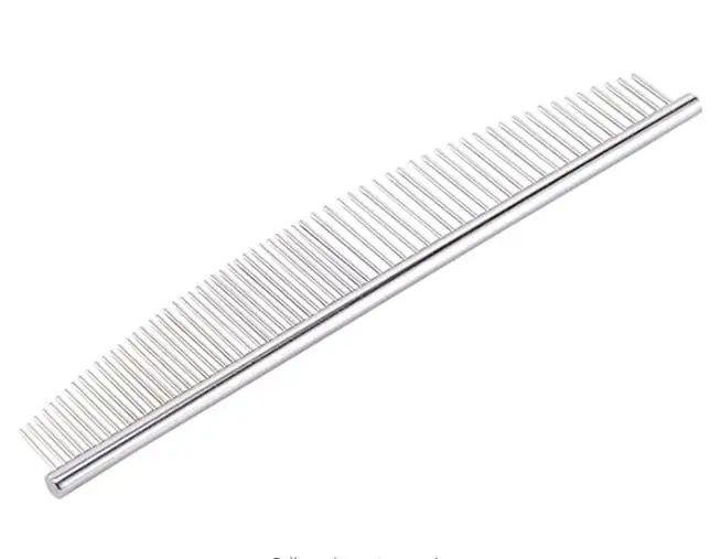 
Dog Combs with Rounded Ends Stainless Steel Teeth, Cat Comb for Removing Tangles and Knots Grooming Combs 