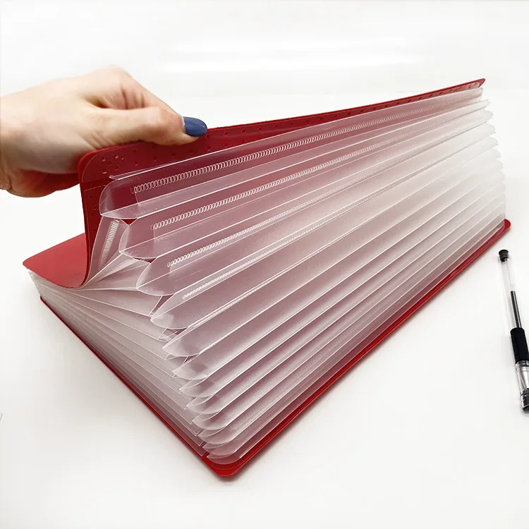 Custom Plastic Expandable A4 File Folder Pocket Folder Document Keeper Portable Storage Bag Organization File