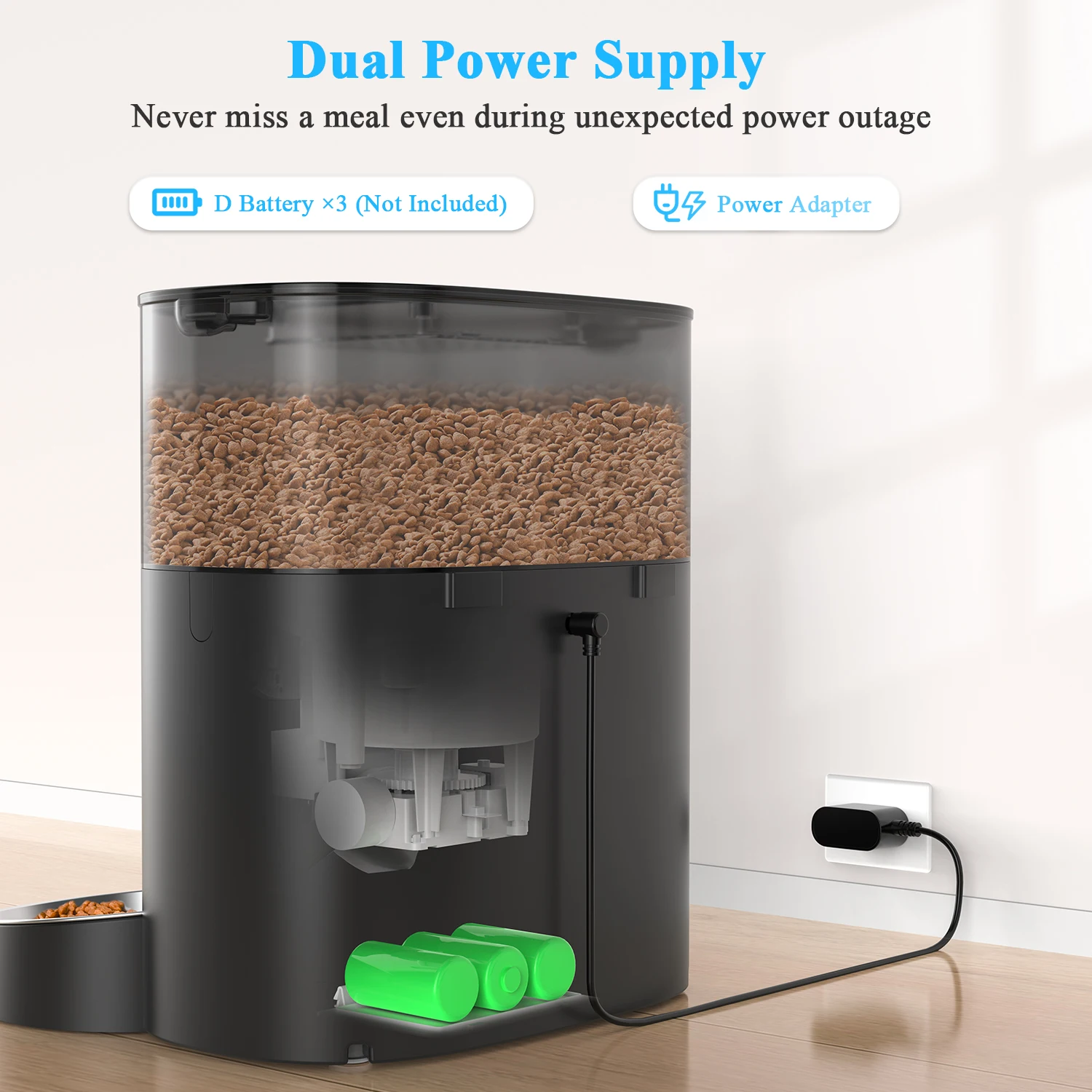 Pet Supplies Automatic Pet Feeder Wifi Microchip Two Modes Control Smart Automatic Cat Feeder OEM/ODM Manufacturer Custom Logo