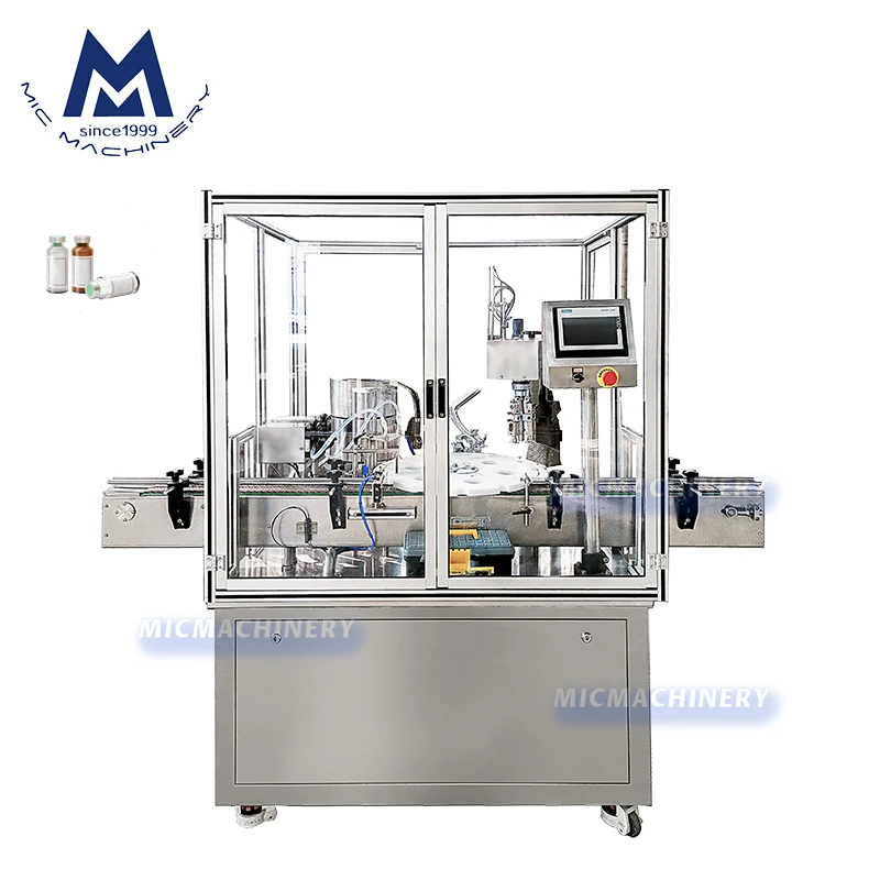 Automatic medical glass bottle power capping vial liquid vaccine pharmaceutical filling machine