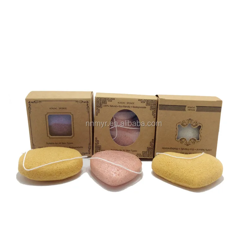 Wholesale of non latex naturally biodegradable konjac dry and wet dual-purpose cleaning powder puffs in factories