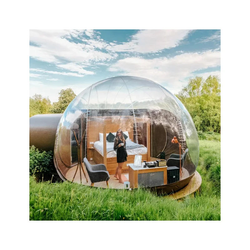Glamping luxury Waterproof Metal Frame 2.5m-4m Polycarbonate Transparent House Greenhouse Geodesic Dome Tent For Outdoor Events