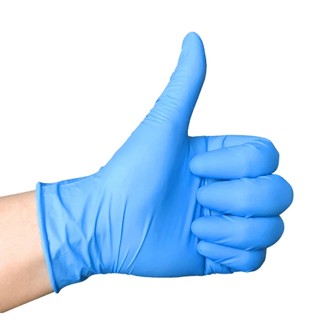nitrile blue disposable exam medical cleaning gloves